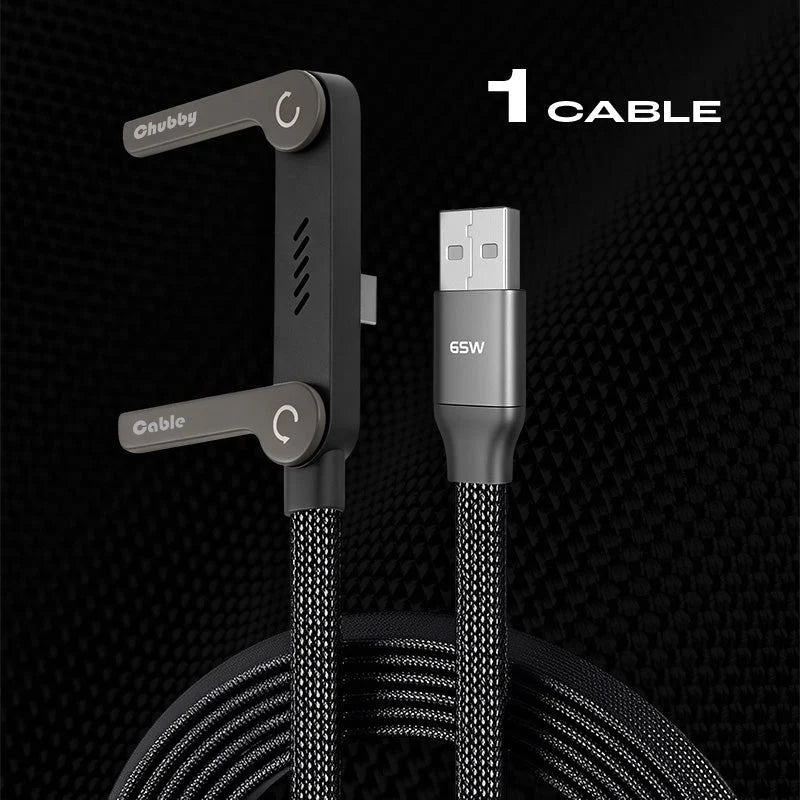 Cable de carga rápida de 240 W con soporte ajustable para teléfono.
