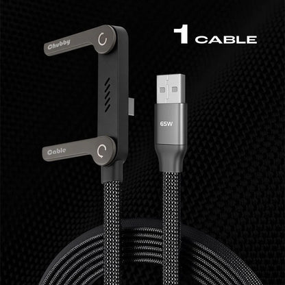 Cable de carga rápida de 240 W con soporte ajustable para teléfono.
