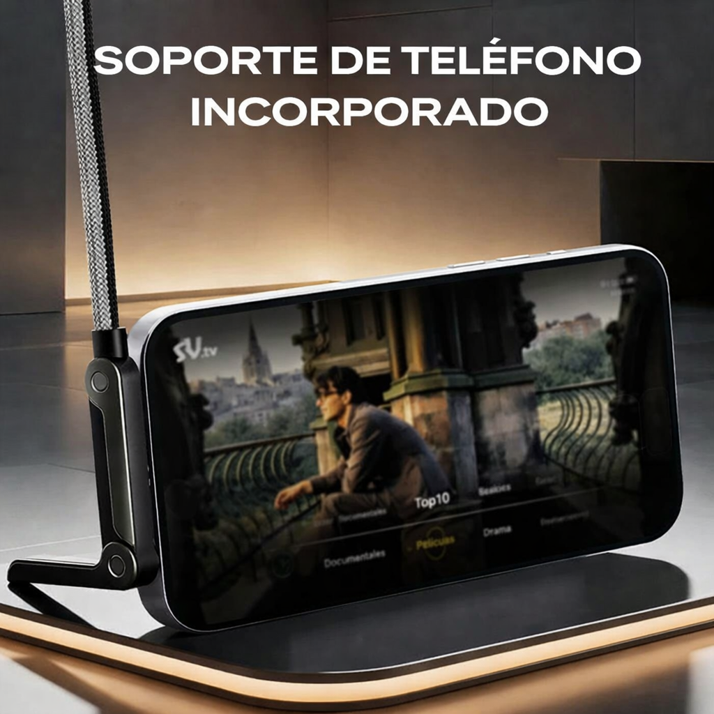Cable de carga rápida de 240 W con soporte ajustable para teléfono.