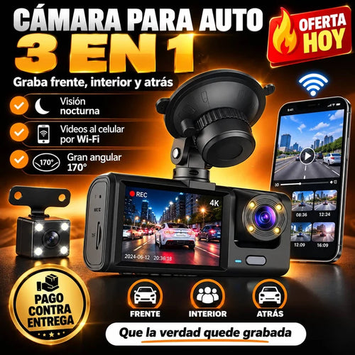 Cámara para Auto DriveGuard 3X™ | Pruebas Claras Si Te Chocan